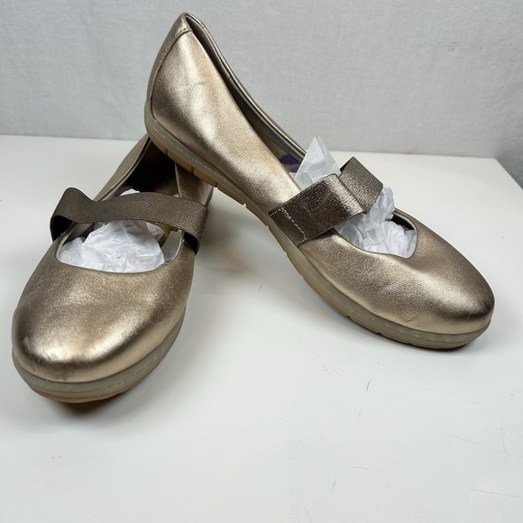 b.o.c. Shoes - B.O.C. Mary Jane Whimsy Kawaii Gold Metallic Women's Sz 9.5M Comfort Flats Shiny